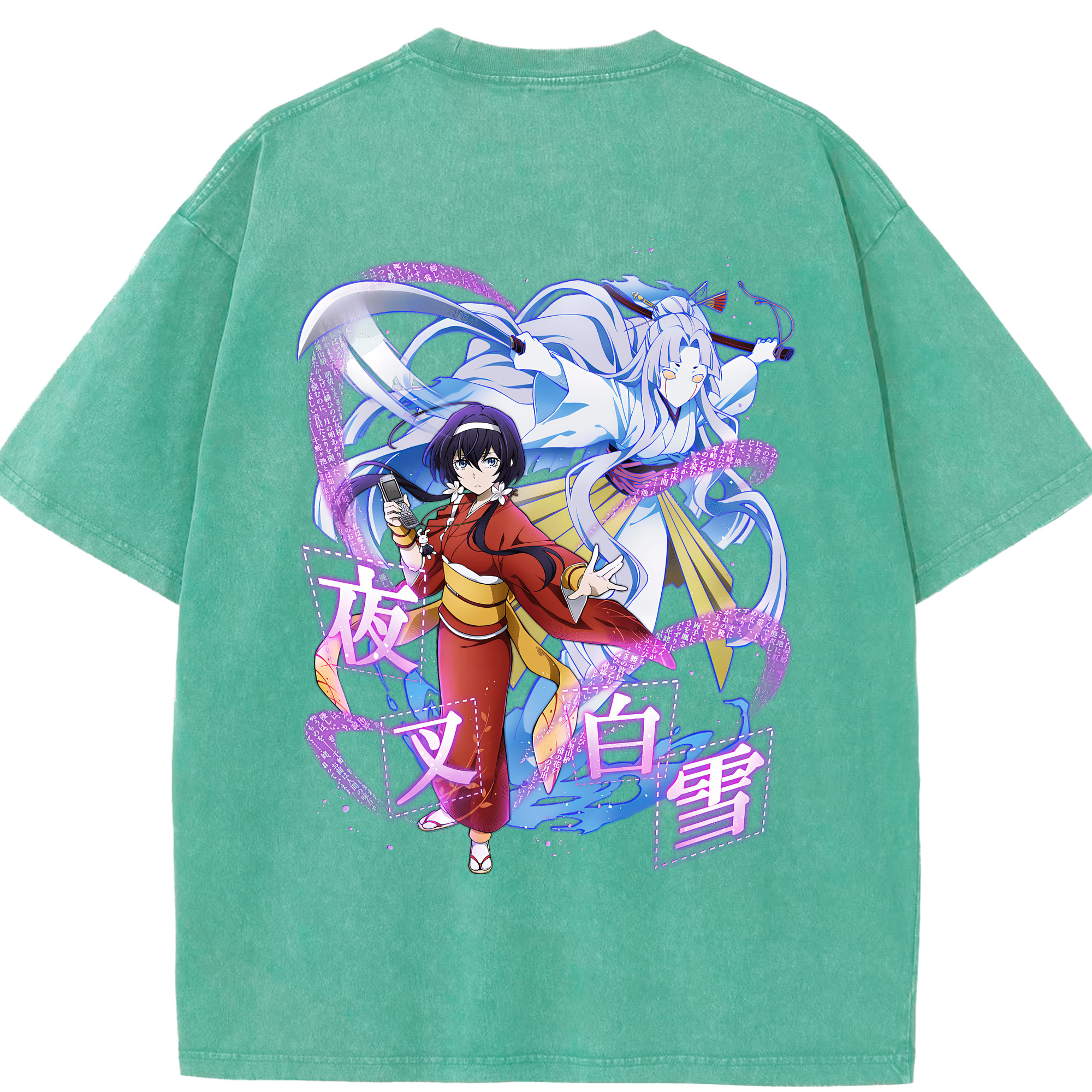 （画像用） 文豪ストレイドッグス Bungo Stray Dogs 綿100% ヴィンテージ風 半袖Tシャツ（背面プリント）